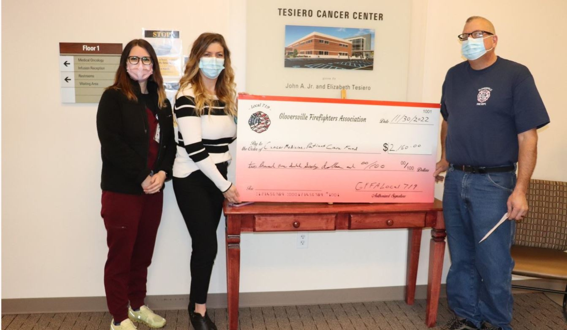 Tesiero Cancer Center Receives Donation From Gloversville Fire