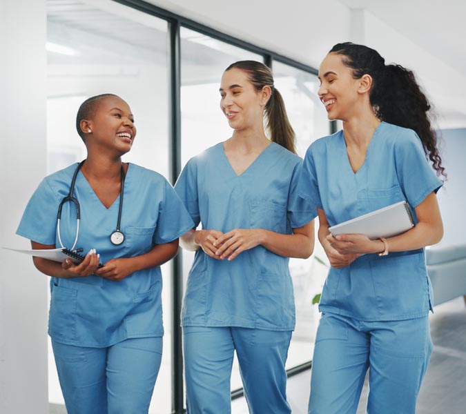 Talking nurses, walking